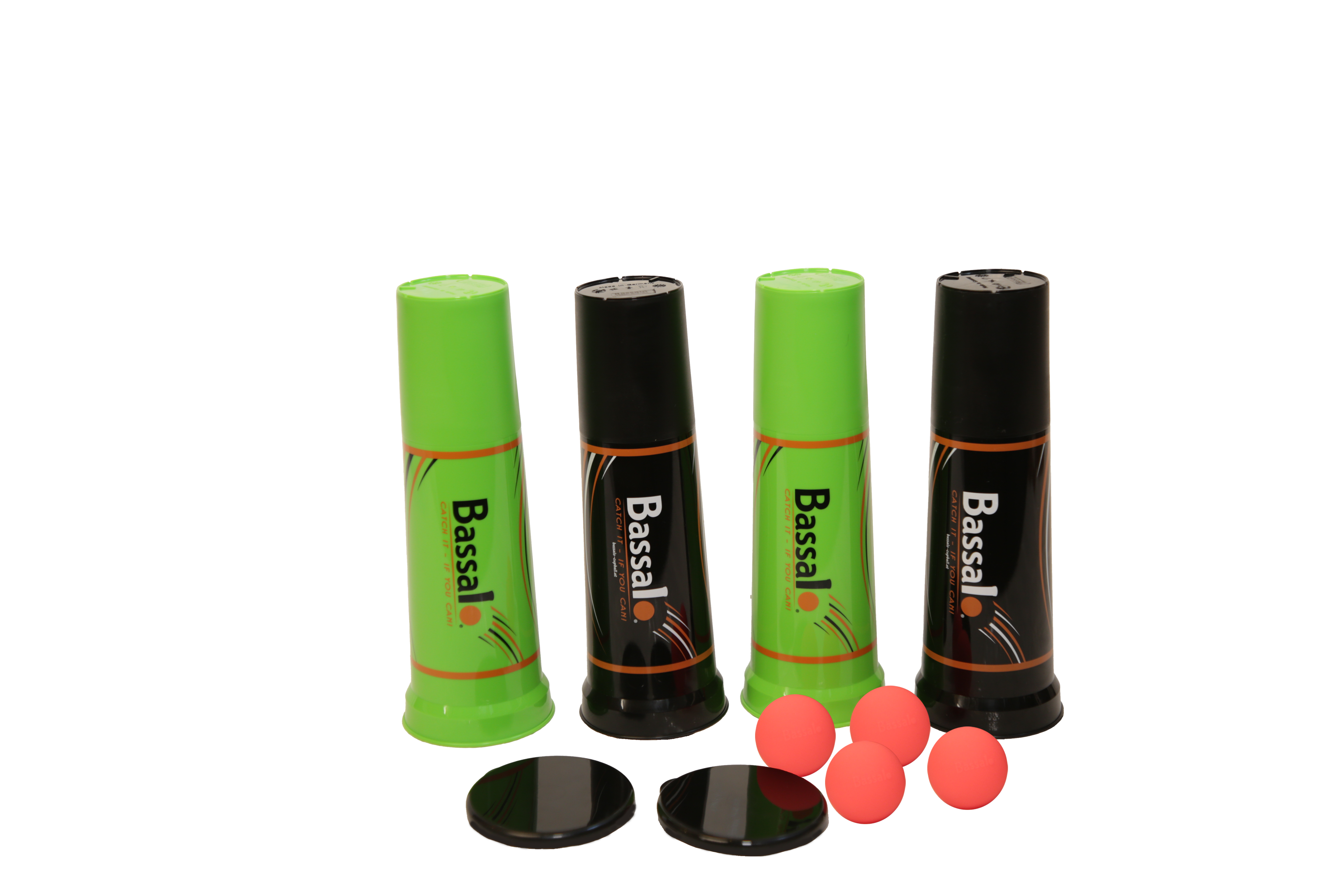 Bassalo Cupball 4er Familien-Set – Outdoor-Wurfspiel für bis zu 4 Spieler